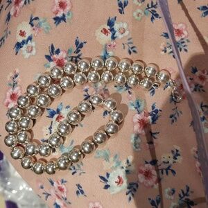 New LARGE HOLLOW SILVER BALLS NECKLACE Heavy Chunky 18" GIFT 💝🎁